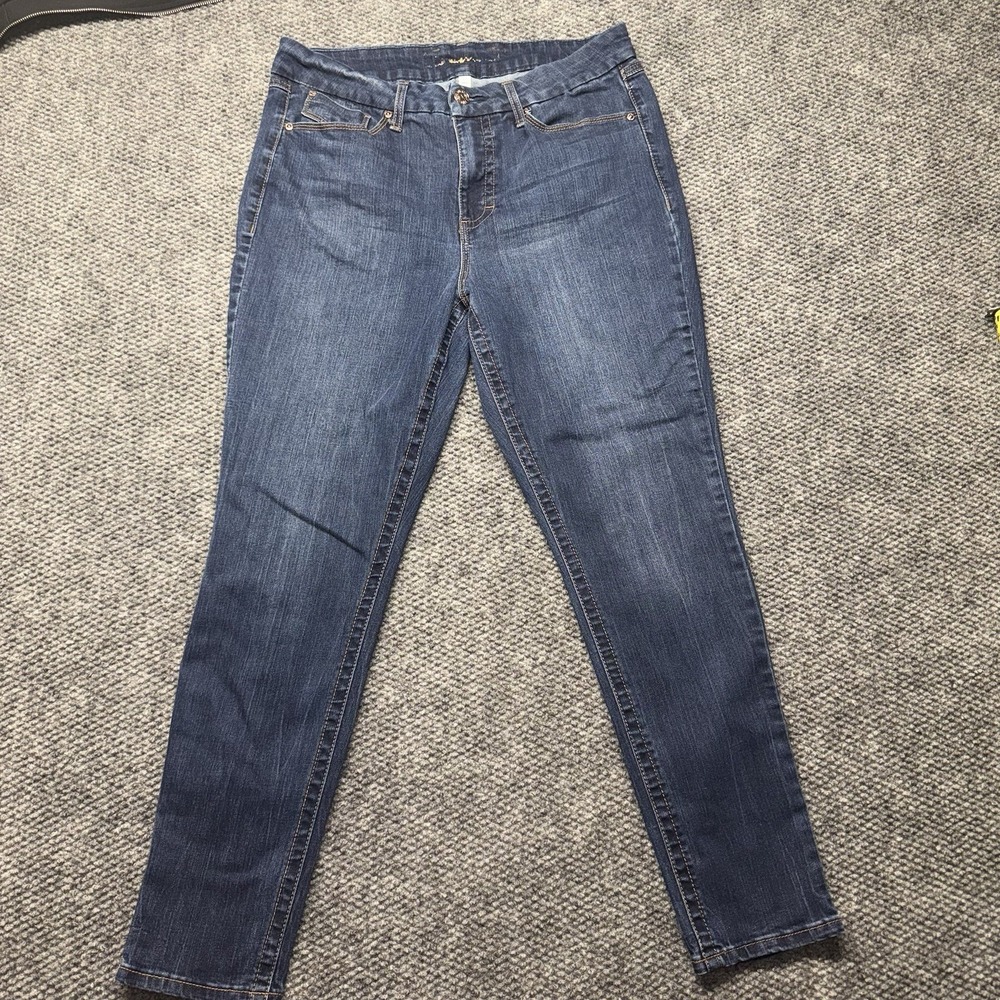 Seven 7 Jeans Womens Blue Size 14 Stretch Distressed Tummyless High Rise Skinny